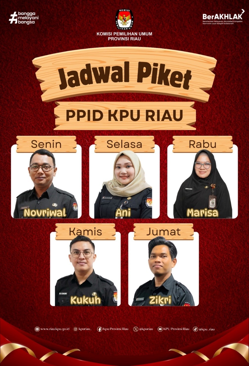 Jadwal Piket PPID KPU Provinsi Riau