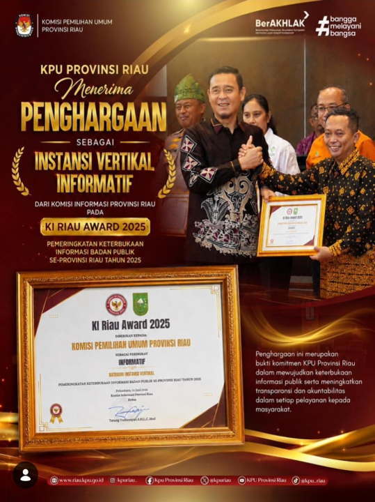 KPU Riau Meraih Peringkat Informatif